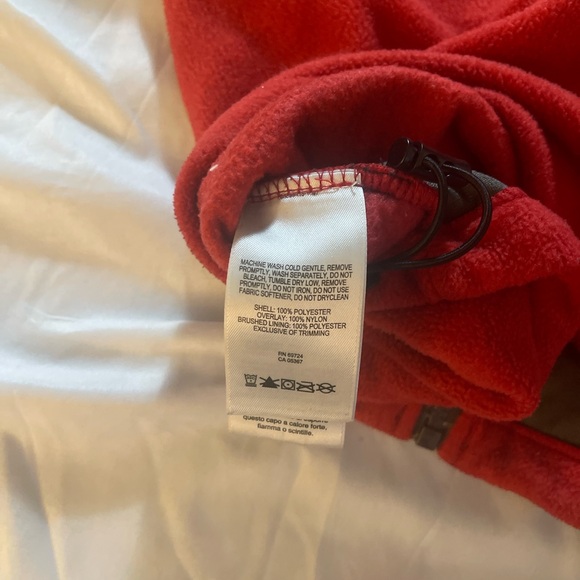 Columbia Fleece Jacket Men’s Small Red Black Full Zip Outdoor Coat Lightweight - Picture 6 of 8